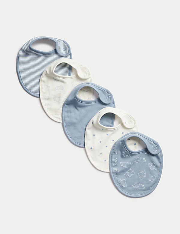 5pk Pure Cotton Bibs - IS