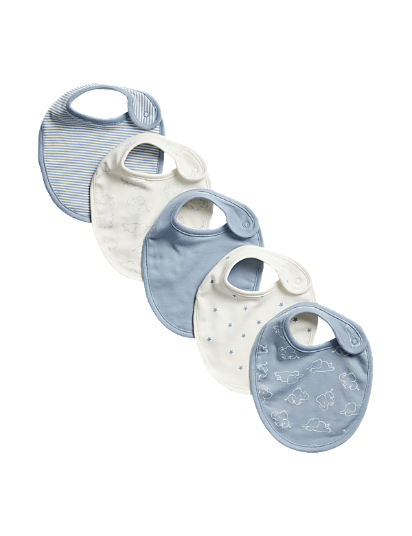 5pk Pure Cotton Bibs