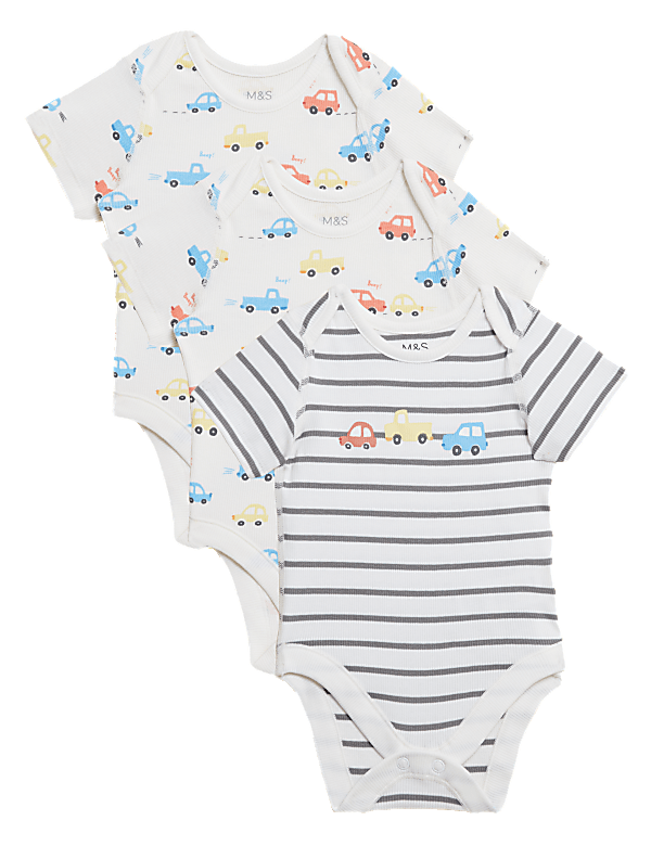 3pk Cotton Rich Transport Bodysuits (61/2 lbs - 3 Yrs)
