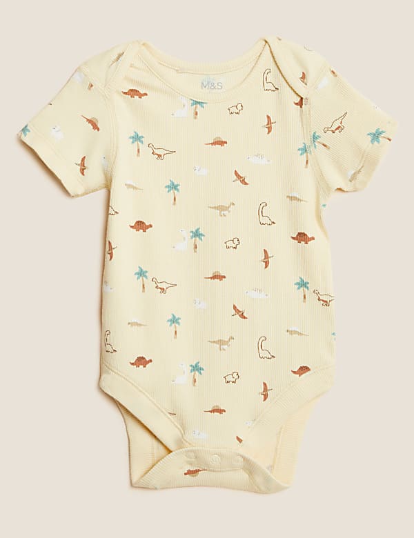 3pk Cotton Rich Dinosaur Bodysuits