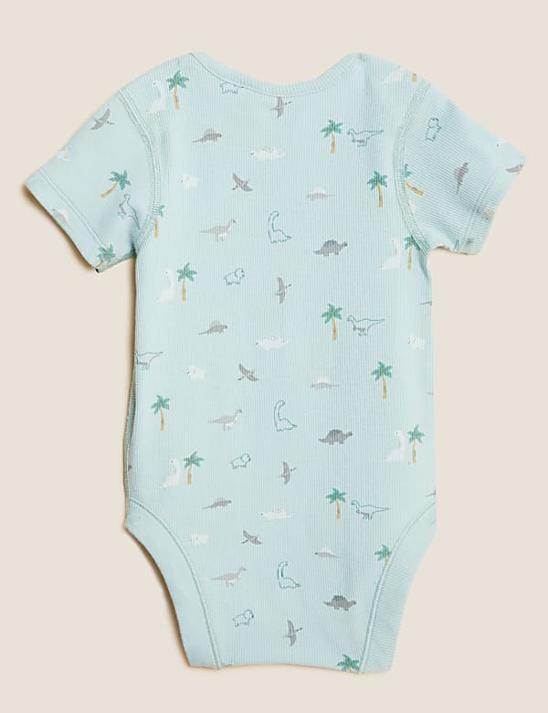 3pk Cotton Rich Dinosaur Bodysuits