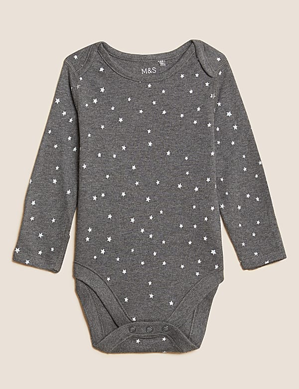3pk Pure Cotton Star Bodysuits
