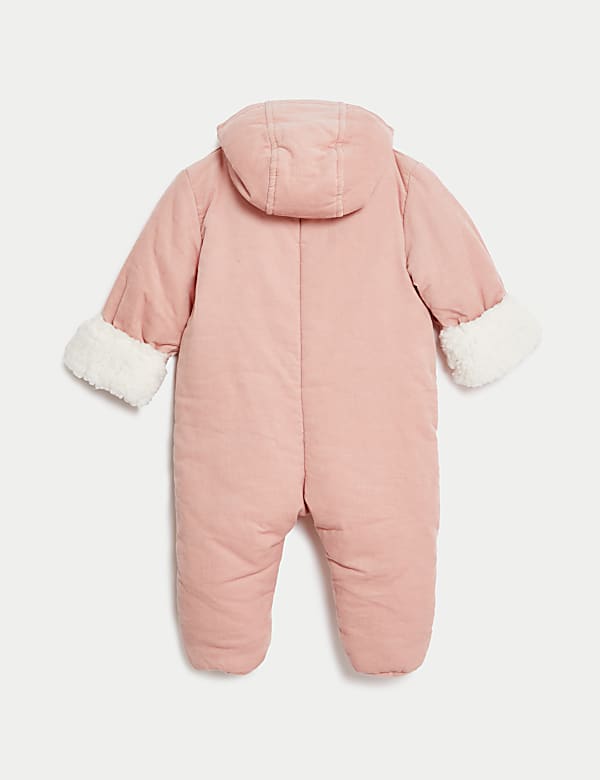 Cord Hooded Padded Pramsuit (0-1 Yrs) - DK
