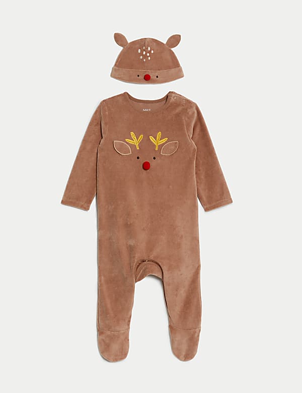 2pc Cotton Rich Reindeer Sleepsuit Gift Set (6½lbs-3 Yrs) - LV