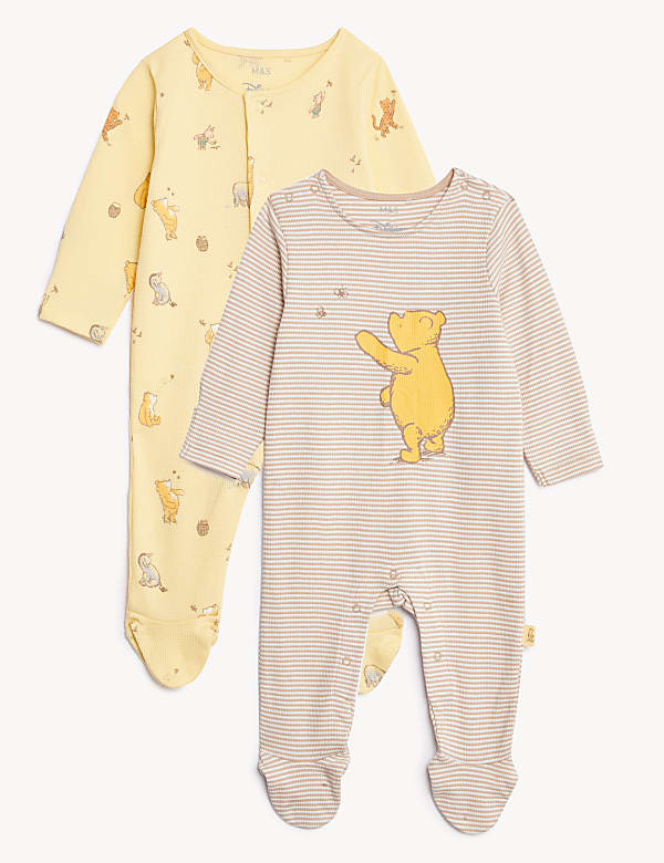 2pk Pure Cotton Winnie the Pooh™ Sleepsuits