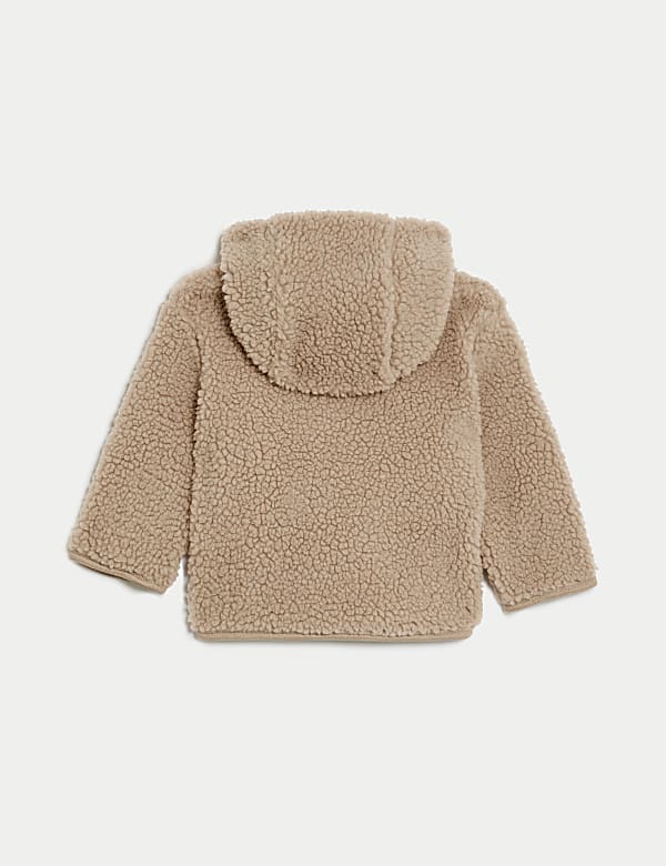 Jacke aus Teddy-Fleece mit Kapuze (3,2 kg–1 J.) - AT
