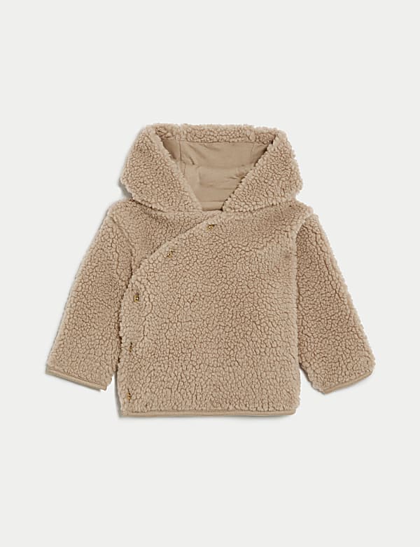 Jacke aus Teddy-Fleece mit Kapuze (3,2 kg–1 J.) - AT