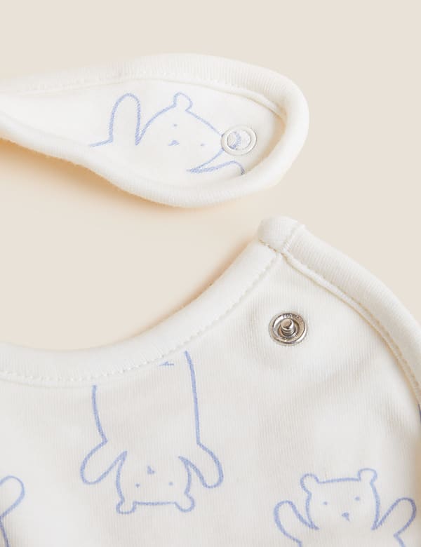 5pk Cotton Printed Dribble Bibs