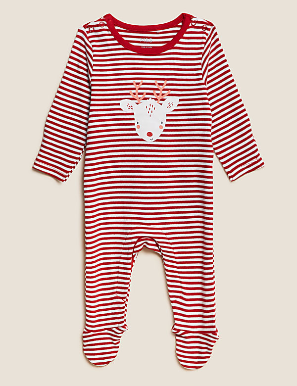3pk Cotton Rich Christmas Sleepsuits