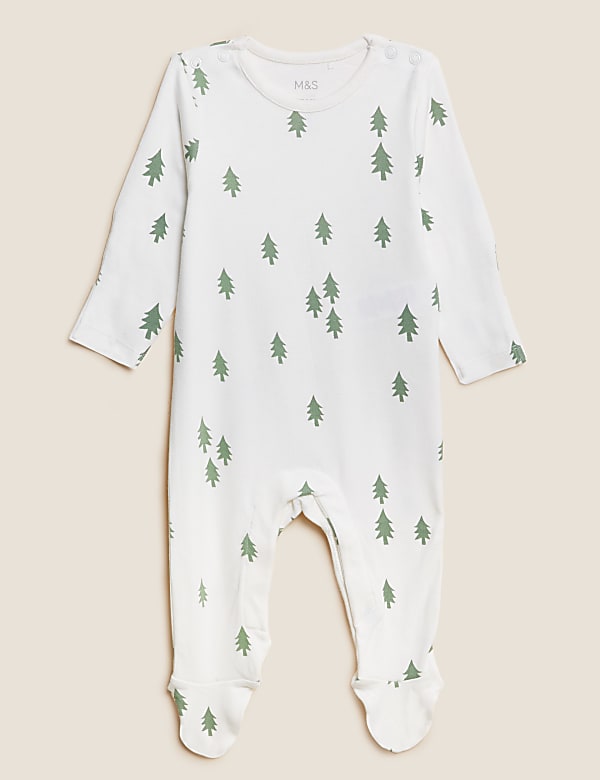 3pk Cotton Rich Christmas Sleepsuits