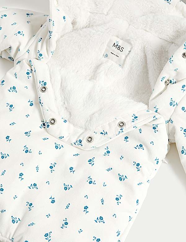 Cord Floral Pramsuit (0-12 Mths)