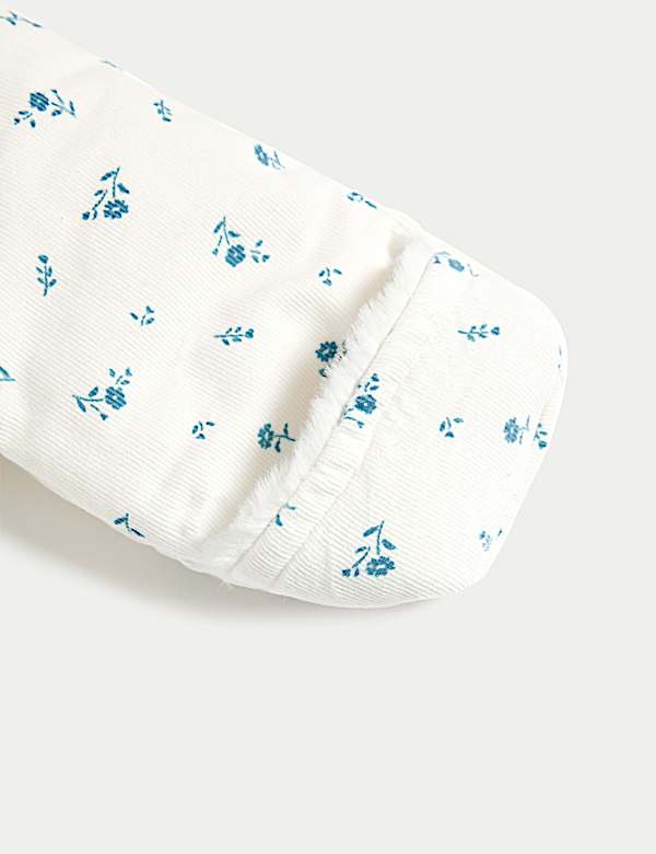 Cord Floral Pramsuit (0-12 Mths)
