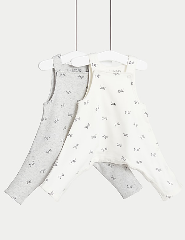 2pk Hip Dysplasia Cotton Rich Dungarees (7lbs-1 Yrs) - US