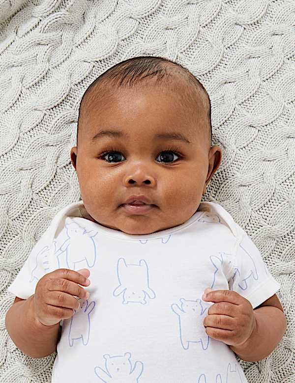 7pk Pure Cotton Printed Bodysuits (0-3 Yrs)