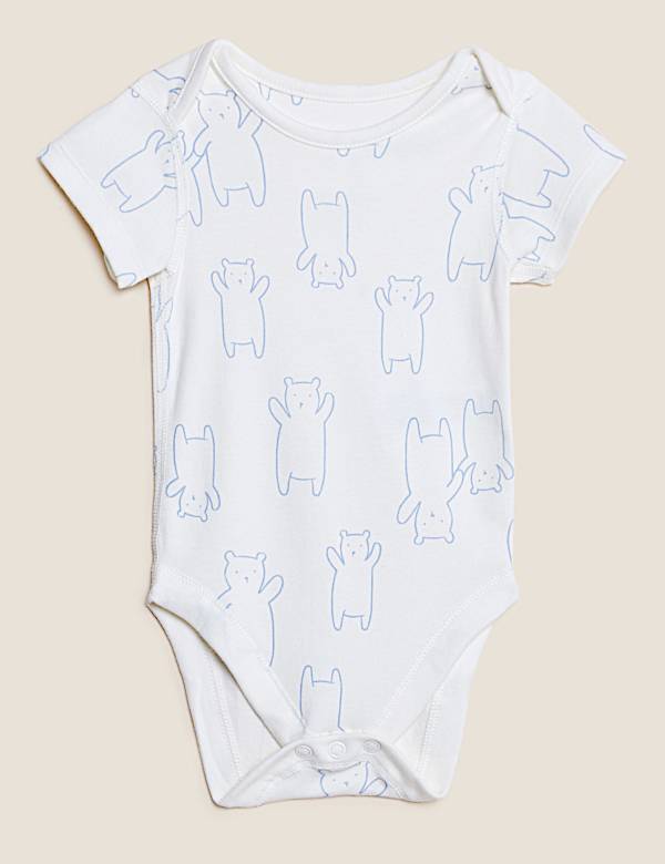 7pk Pure Cotton Printed Bodysuits (0-3 Yrs)