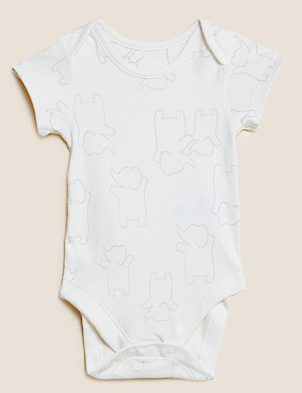 7pk Pure Cotton Printed Bodysuits (0-3 Yrs)