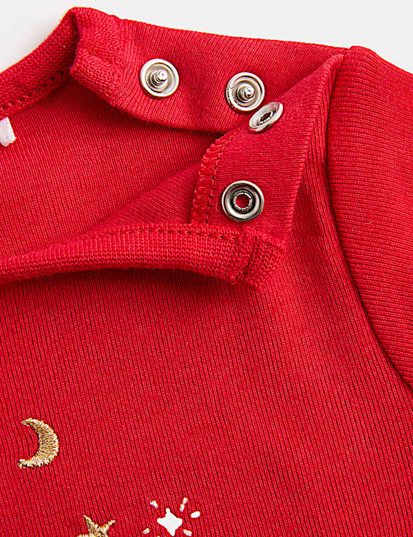 Pure Cotton My First Christmas Sleepsuit (7lbs - 12 Mths) - MV