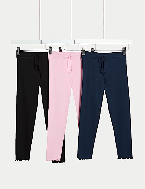 3pk Adaptive Cotton Rich Leggings (2-16 Yrs) - US