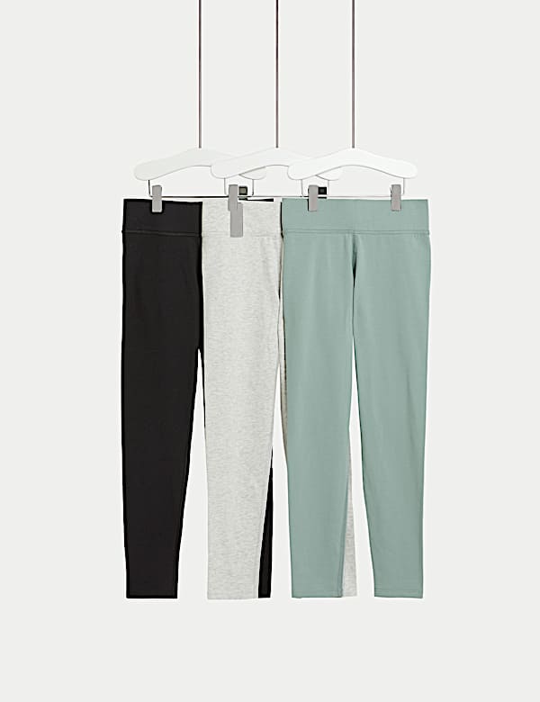 3pk Adaptive Cotton Rich Leggings (2-16 Yrs) - CN