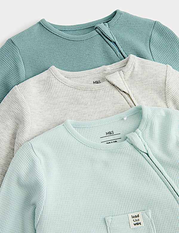 3er-Pack Schlafanz&uuml;ge aus reiner Baumwolle mit Waffeltextur (2,7 kg &ndash; 3 Jahre) - DE