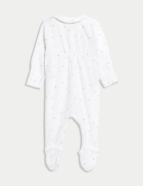 Cotton Rich Velour Stars Sleepsuit (7lbs-1 Yrs) - FR