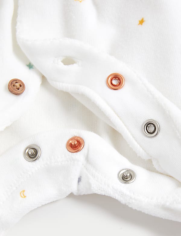 Cotton Rich Velour Stars Sleepsuit (7lbs-1 Yrs) - FR