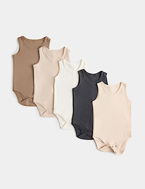 5 Pack Pure Cotton Bodysuits (7lbs - 3 Yrs)
