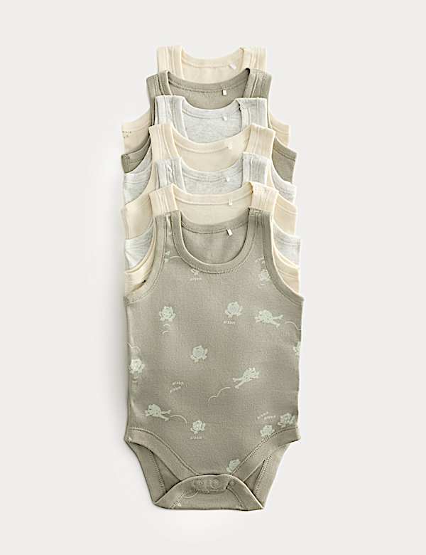 7 Pack Pure Cotton Unisex Bodysuits (7lbs-3 Yrs)