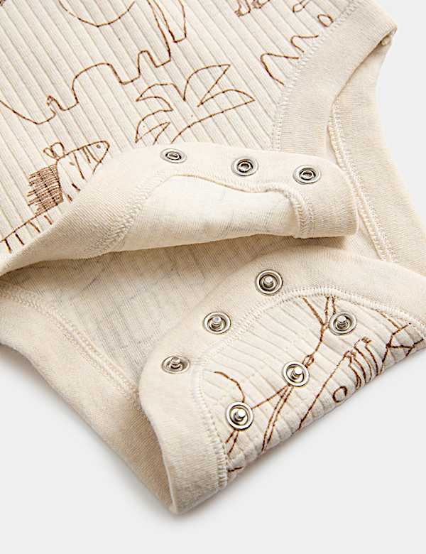 3 Pack Cotton Rich Safari Bodysuits (7lbs - 3 Yrs)