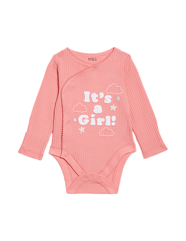Pure Cotton It's a Girl Bodysuit (0-3 Mths)