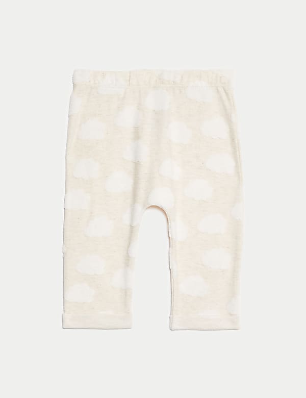 Conjunto de 2 piezas en mezcla de algodón con diseño de nubes texturizadas (0-12 meses) - ES