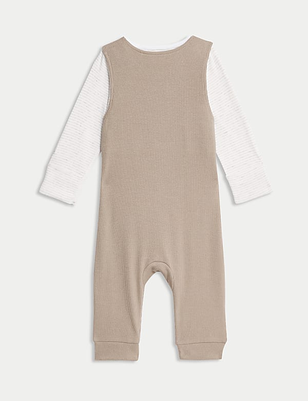 2pc Pure Cotton Dungaree Outfit (0-12 Mths) - EE