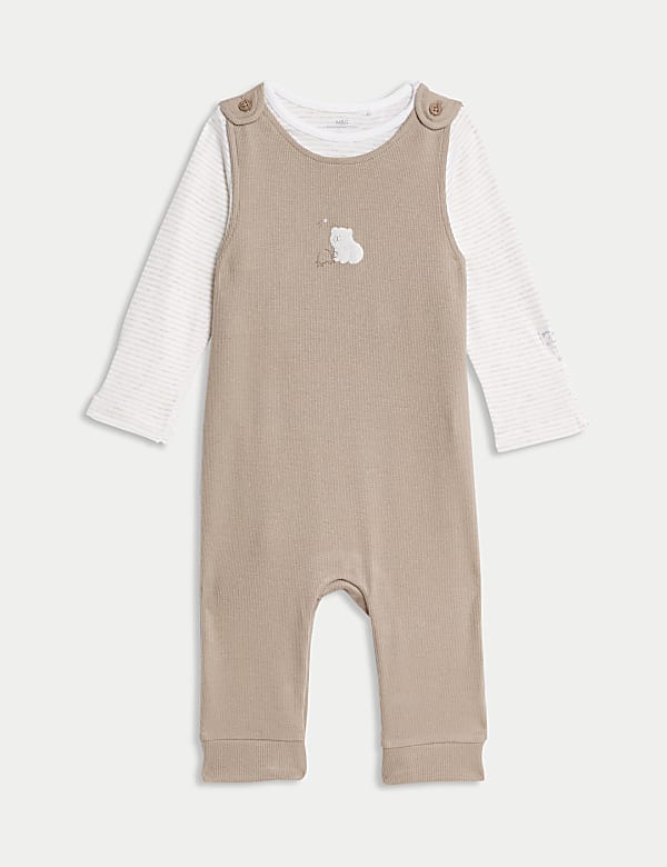 2pc Pure Cotton Dungaree Outfit (0-12 Mths) - JE