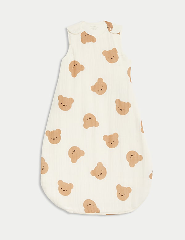 Pure Cotton Spencer Bear™ 2.5 Tog Sleeping Bag (0-3 Yrs) - GR