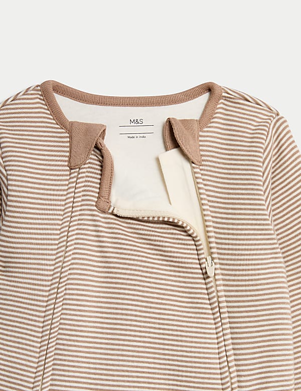 Pure Cotton Striped 2.5 Tog Sleepsuit (0-3 Yrs)