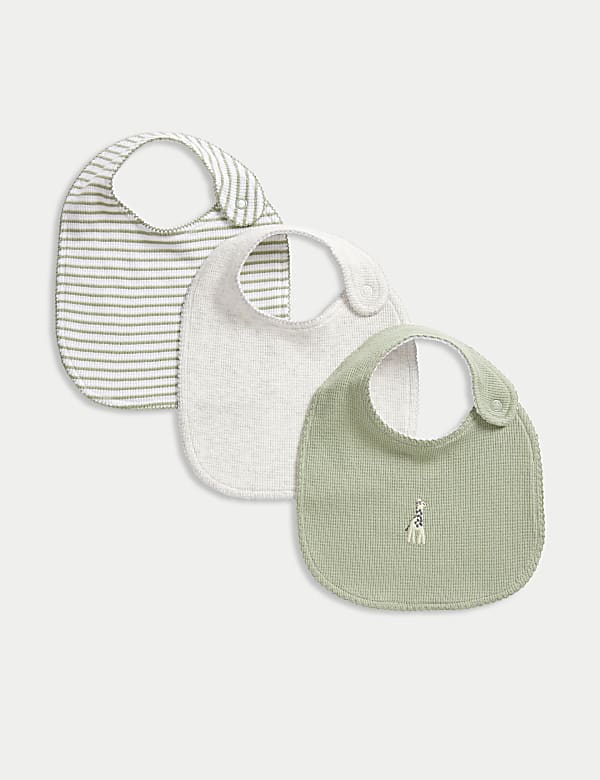 3pk Pure Cotton Dribble Bibs - BE