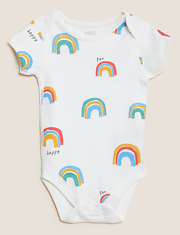 3pk Pure Cotton Rainbow Bodysuits (6&frac12;lbs - 3 Yrs)