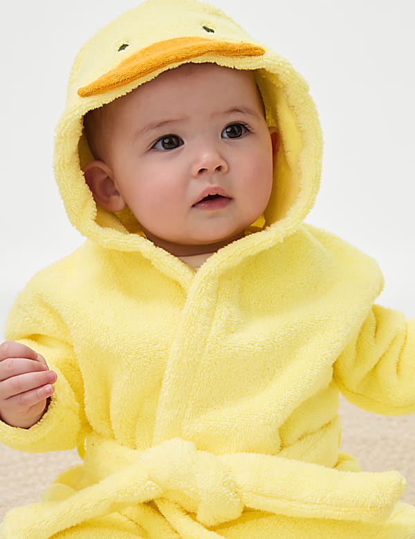 Pure Cotton Premature Duck Hooded Robe (7lbs-3 Yrs) - AU