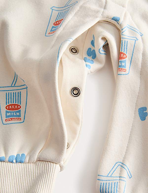 Cotton Rich Milkshake Print Hooded All in One (7lbs-3 Yrs) - NL