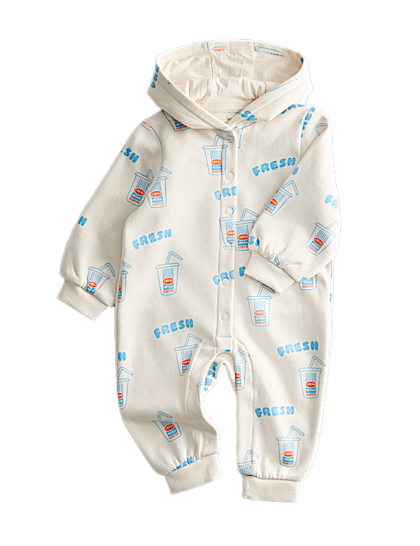 Cotton Rich Milkshake Print Hooded All in One (7lbs-3 Yrs)