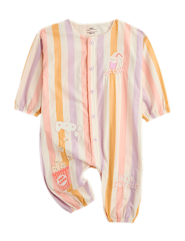 Pure Cotton Woven Cinema Striped All in One (0-24 Months)