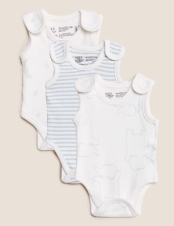 3pk Pure Cotton Premature Bodysuits (3lbs-4lbs) - FR