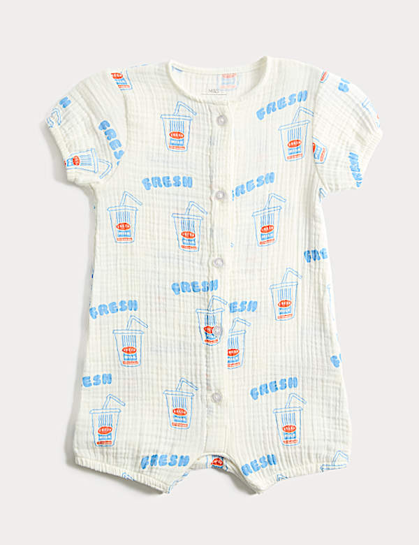 Pure Cotton Milkshake Print Romper (0-2 Yrs) - PT
