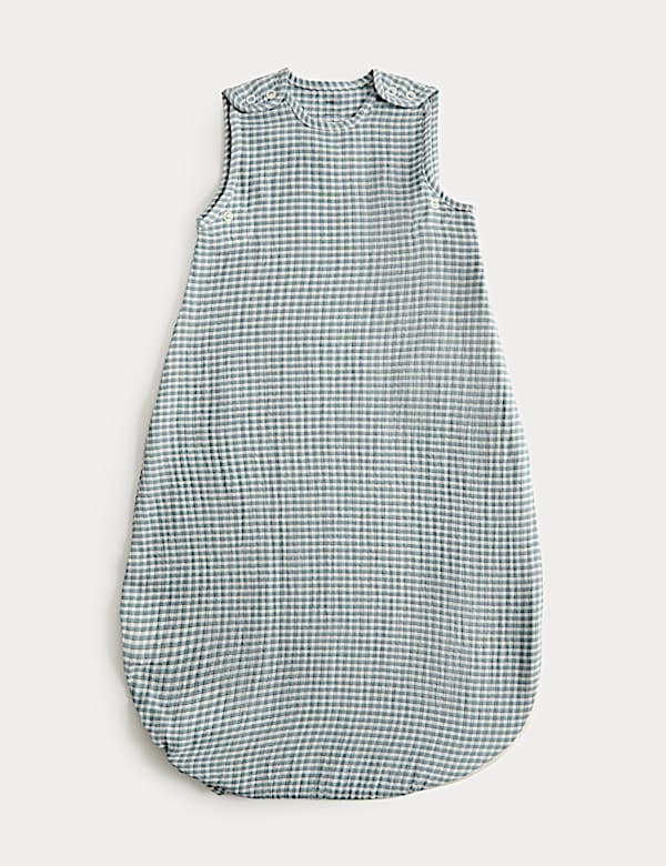 Gingham-Schlafsack aus reiner Baumwolle mit 0,5 Tog (03 J.)