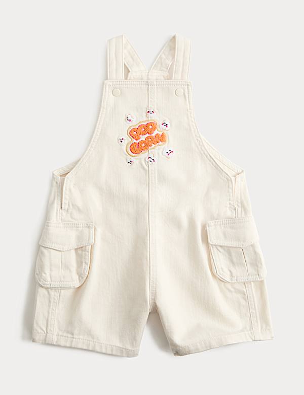 Cotton Rich Twill Popcorn Bibshorts (0-3 Yrs) - MV