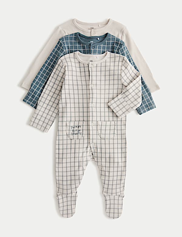 3 Pack Cotton Rich Sleepsuits (0-3 Yrs)
