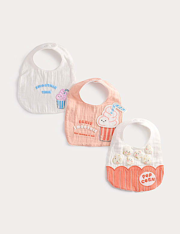 3 Pack Cotton Rich Ice Cream Bibs
