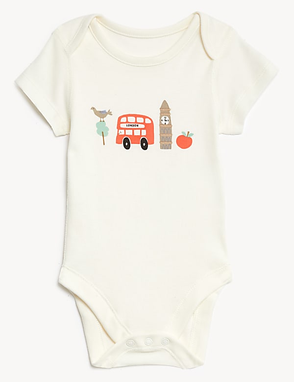 5pk Pure Cotton London Bodysuits