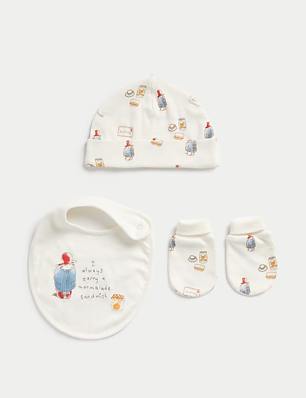 Cotton Rich Paddington™ Bib, Hat and Mitten Set - CZ