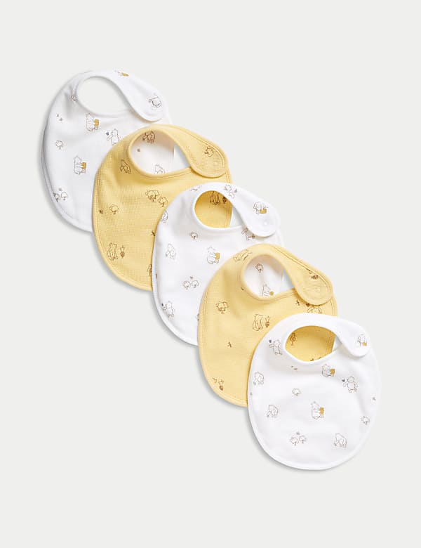 5pk Pure Cotton Winnie the Pooh™ Dribble Bibs - DE